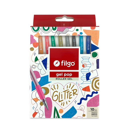 BOLIGRAFO FILGO ROLLER GEL GEL POP GLITTER 10U