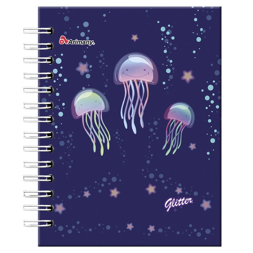 CUADERNO ESPIRAL ARIMANY FRANCES GLITTER MULTIMATERIA 150H