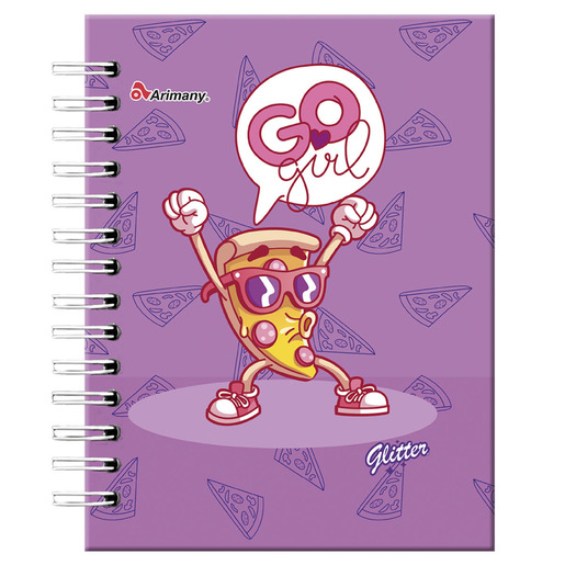 CUADERNO ESPIRAL ARIMANY FRANCES GLITTER MULTIMATERIA 150H