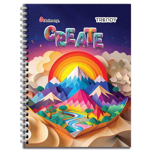 CUADERNO ESPIRAL ARIMANY TRENDY CUADRO 100H (PASTA SEMI DURA)