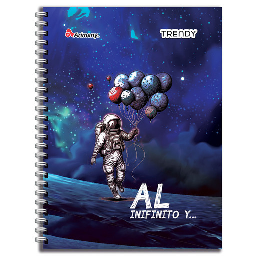 CUADERNO ESPIRAL ARIMANY TRENDY CUADRO 100H (PASTA SEMI DURA)