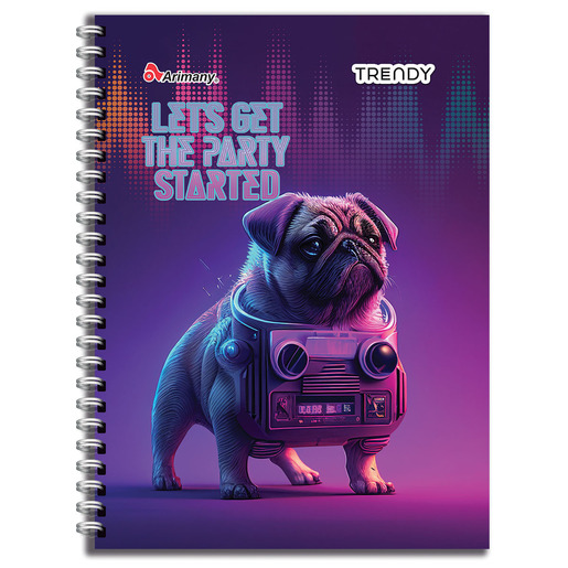 CUADERNO ESPIRAL ARIMANY TRENDY LINEAS 100H (PASTA SEMI DURA)