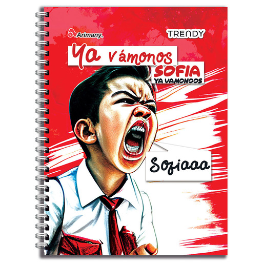 CUADERNO ESPIRAL ARIMANY TRENDY MULTIMATERIAS LINEAS 200H (PASTA SEMI DURA)