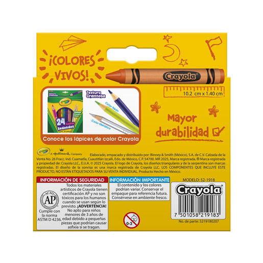 CRAYONES CRAYOLA SO BIG EXTRA JUMBO 18U