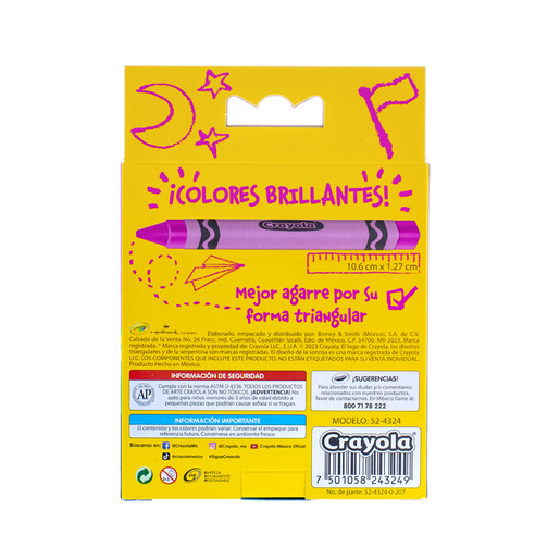 CRAYONES CRAYOLA TRIANGULAR 24U