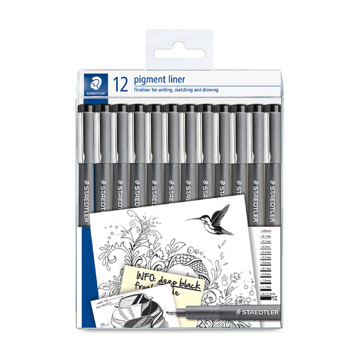 ROTULADOR STAEDTLER PIGMENT 12U  (DIFERENTES ANCHOS DE PUNTA)