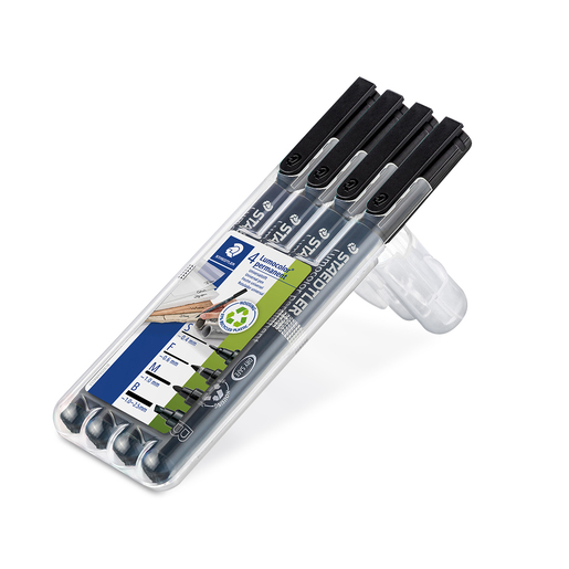 MARCADORES PERMANENTE STAEDTLER LUMOCOLOR NEGRO 4U (ANCHOS DE LINEA S,F,M,B)