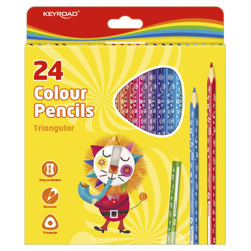 LAPICES DE COLOR KEYROAD TRIANGUALAR 24U