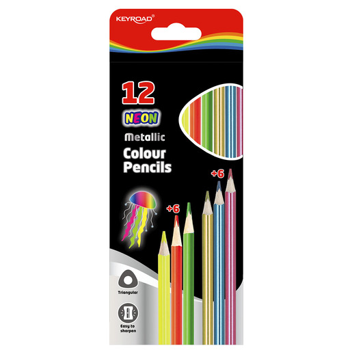 LAPICES DE COLORES KEYROAD NEON 12U