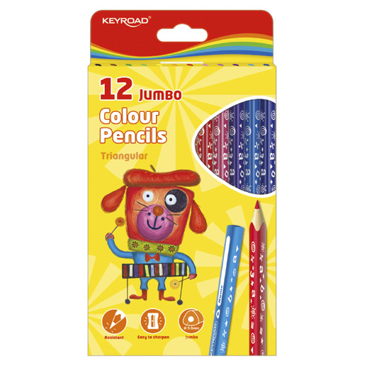 LAPICES DE COLORES KEYROAD TRIANGULAR JUMBO 12U