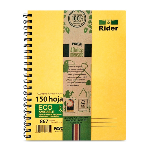 CUADERNO RIDER 867 KRAFT 210 MM X 275 MM 150 H