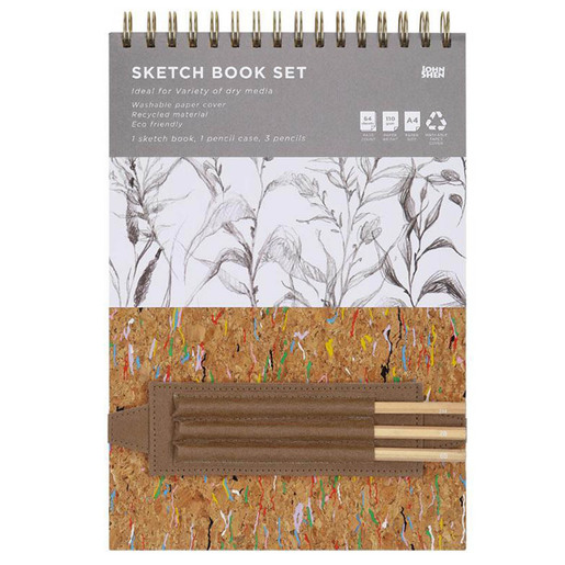 LIBRO DE DIBUJO 110GR 64H + 3 LAPICES DE GRAFITO GRADUACION 2H/2B/6B