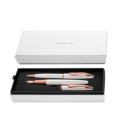SET PLUMA FUENTE Y BOLIGRAFO JAZZ NOBLE ELEGANCE BLANCA