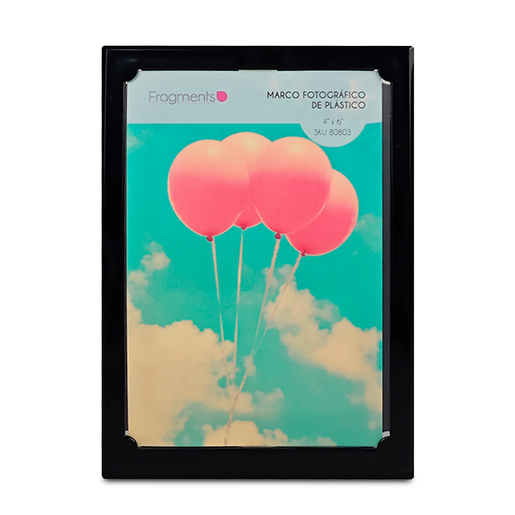 MARCO DE PLASTICO ABS + PET 4X6IN NEGRO