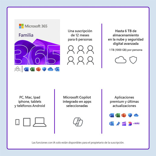 MICROSOFT OFFICE 365 FAMILIA 6 USUARIOS