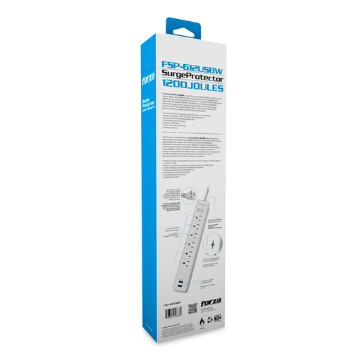 PROTECTOR DE SOBRETENSION FORZA  FSP-612USBW