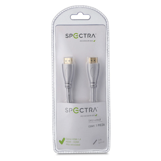 CABLE HDMI A HDMI PLATA 3 PIES (0.91 METRO)