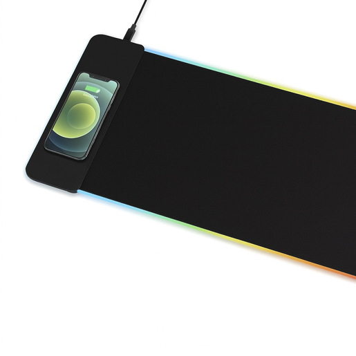 MOUSE PAD SPECTRA CON ILUMINACION RGB Y CARGADOR INALAMBRICO PJT-OMP2016