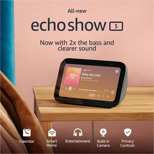 BOCINA AMAZON ECHO SHOW 5, 3RD GEN, CHARCOAL