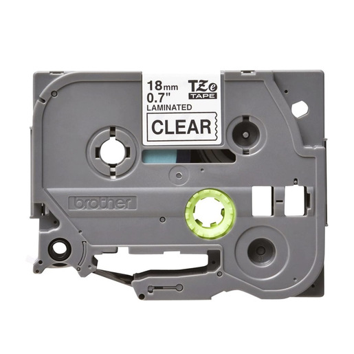 CINTA BROTHER NEGRO SOBRE TRANSPARENTE 18MM TZE141