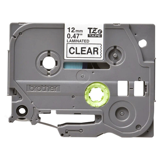 CINTA BROTHER NEGRO SOBRE TRANSPARENTE 12MM TZE131 2PK