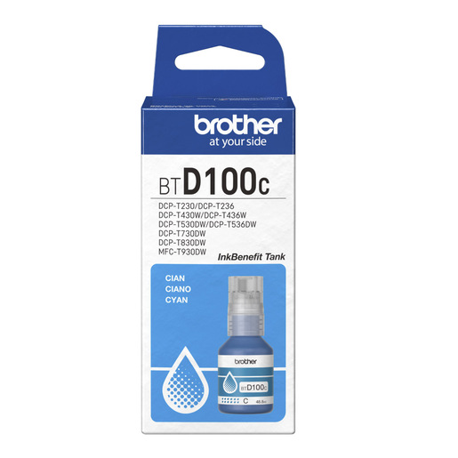 BOTELLA DE TINTA BROTHER COLOR CIAN BTD100C