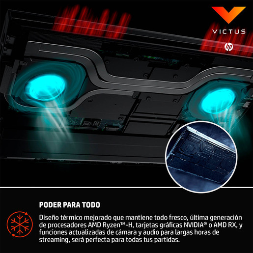 COMPUTADORA LAPTOP HP VICTUS 15-FB0100LA RYZEN 5 - 8GB - 256GB - GTX 4GB - WIN 11