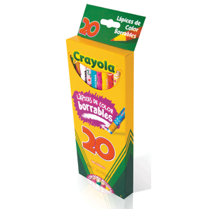 LAPICES DE COLOR CRAYOLA BORRABLES 20U