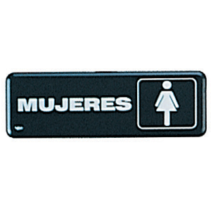 LETRERO BA OS MUJERES 26X9 CM