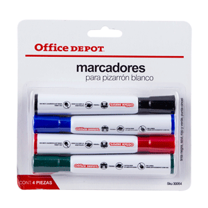MARCADORES P/PIZARRON P/4 COLORES SURTIDOS OFFICE DEPOT