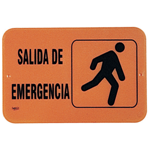 LETRERO SALIDA DE EMERGENCIA (FLUORESCENTE)