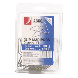 CLIP MARIPOSA #1 ACCO BLISTER C/12